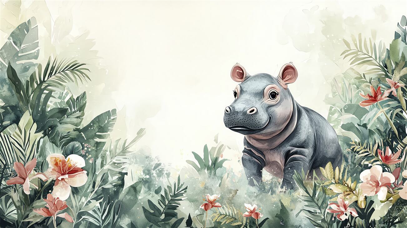 Fototapeta Hippo wśród zieleni