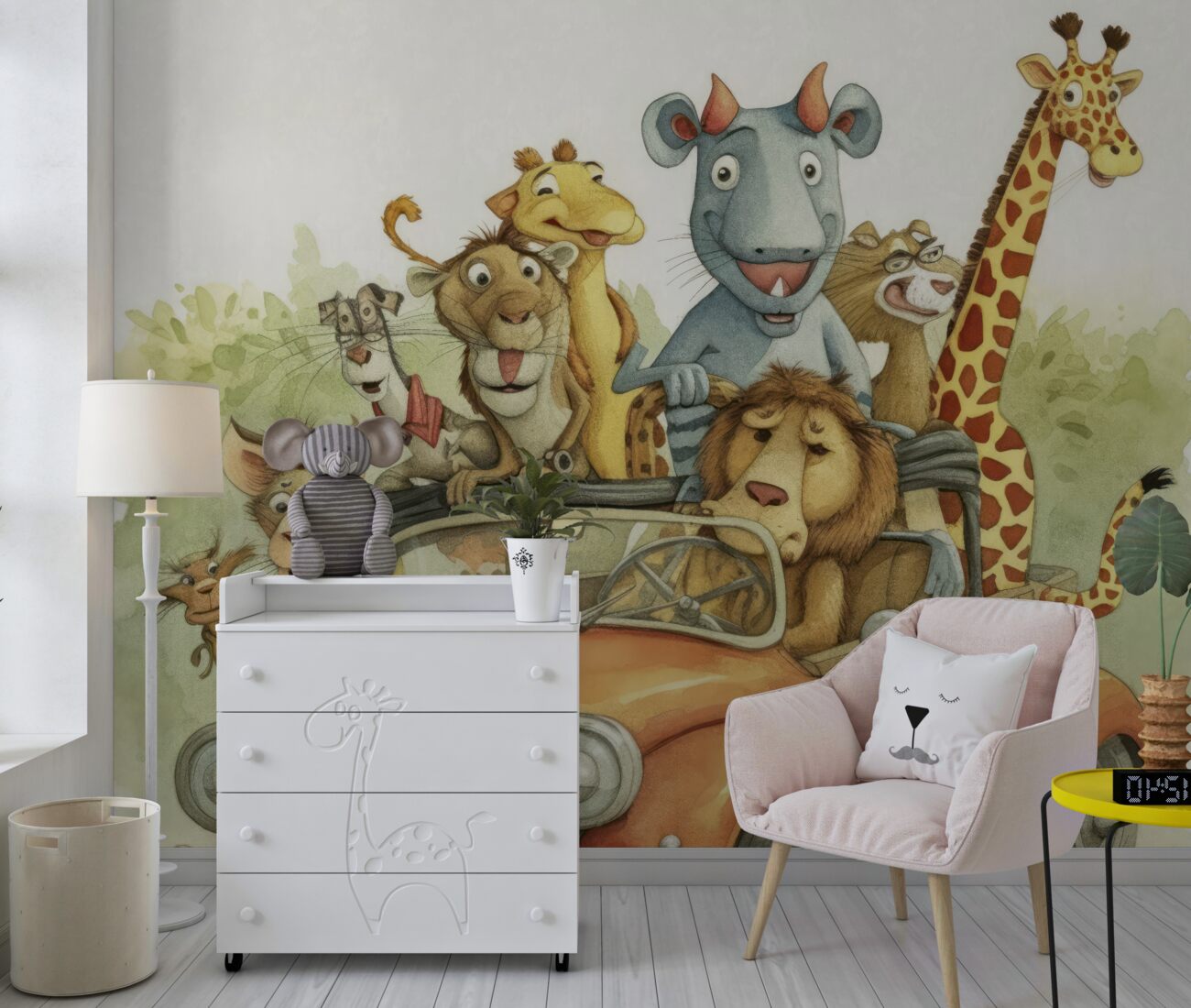 Fototapeta Safari na starym kabriolecie