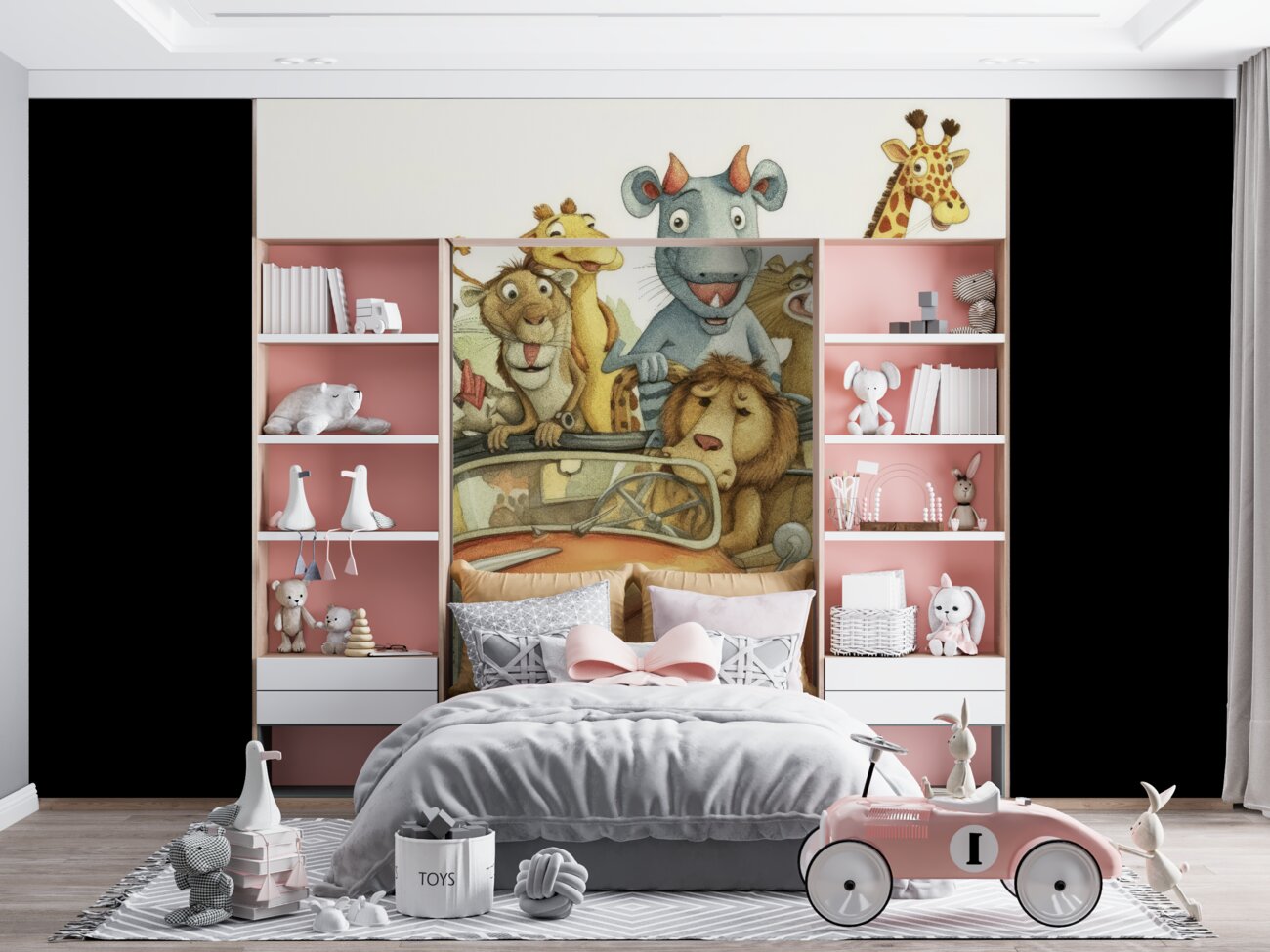Fototapeta Safari na starym kabriolecie