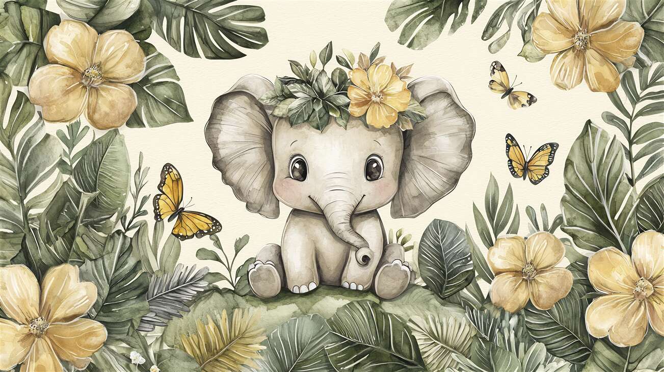 Fototapeta Elephant in Greens