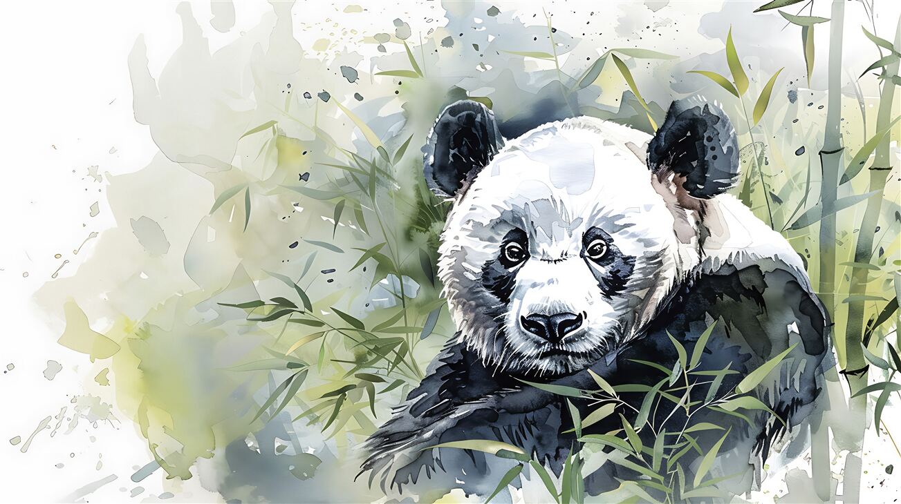 Fototapeta Panda wśród bambusa