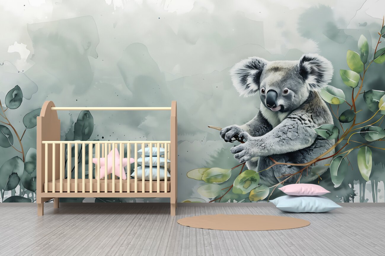 Fototapeta Koala siedzi na zielonej gałęzi