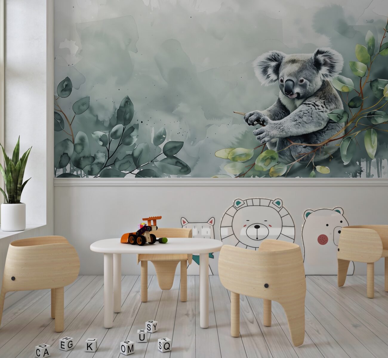 Fototapeta Koala siedzi na zielonej gałęzi