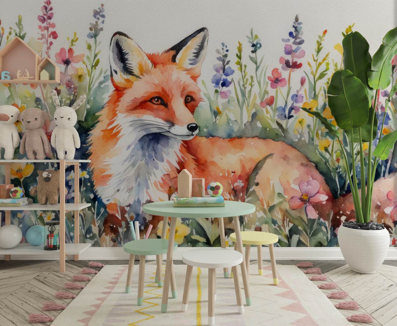 Fototapeta Lis w kwiatach