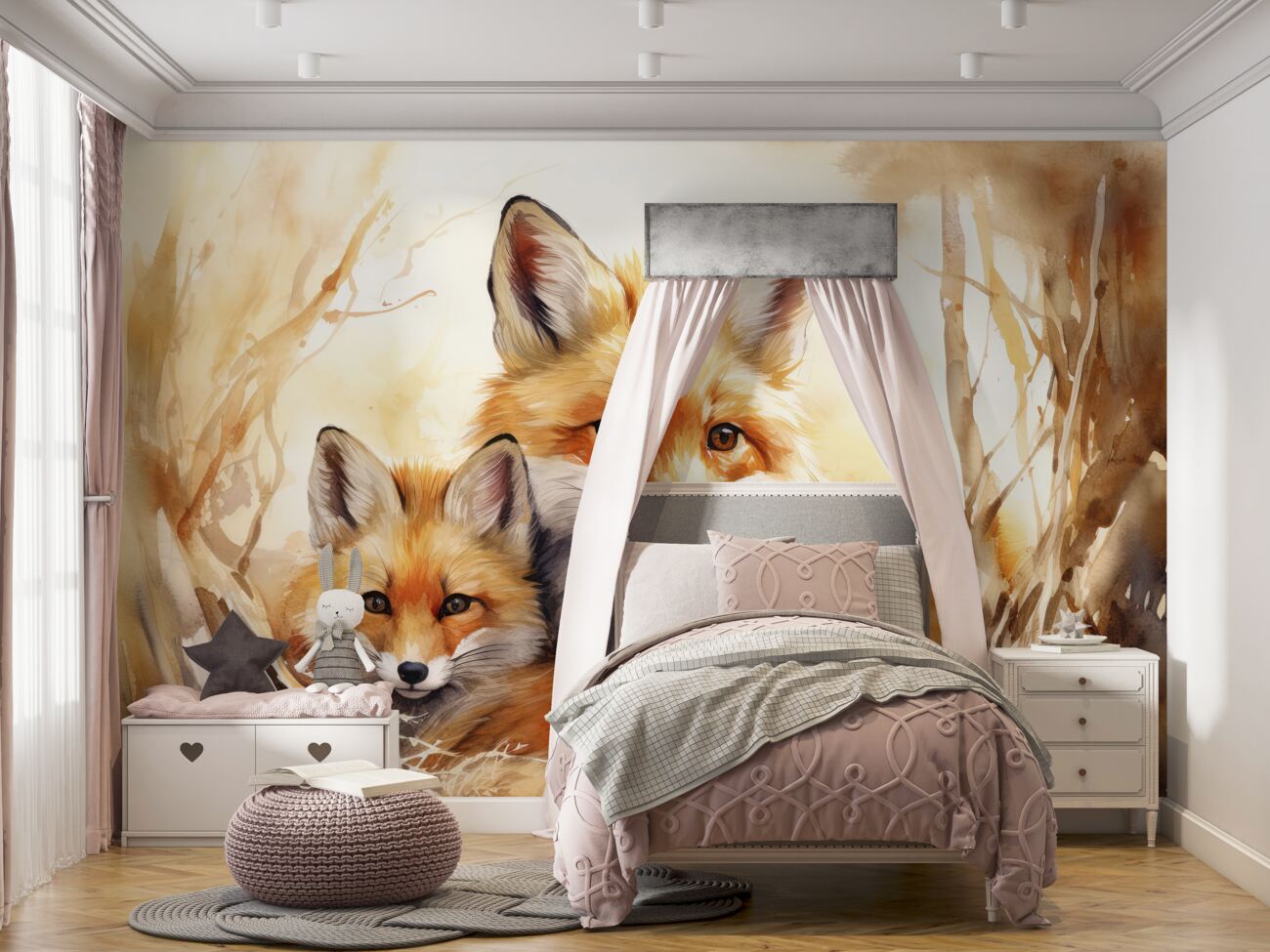 Fototapeta Dwa pomalowane lisy