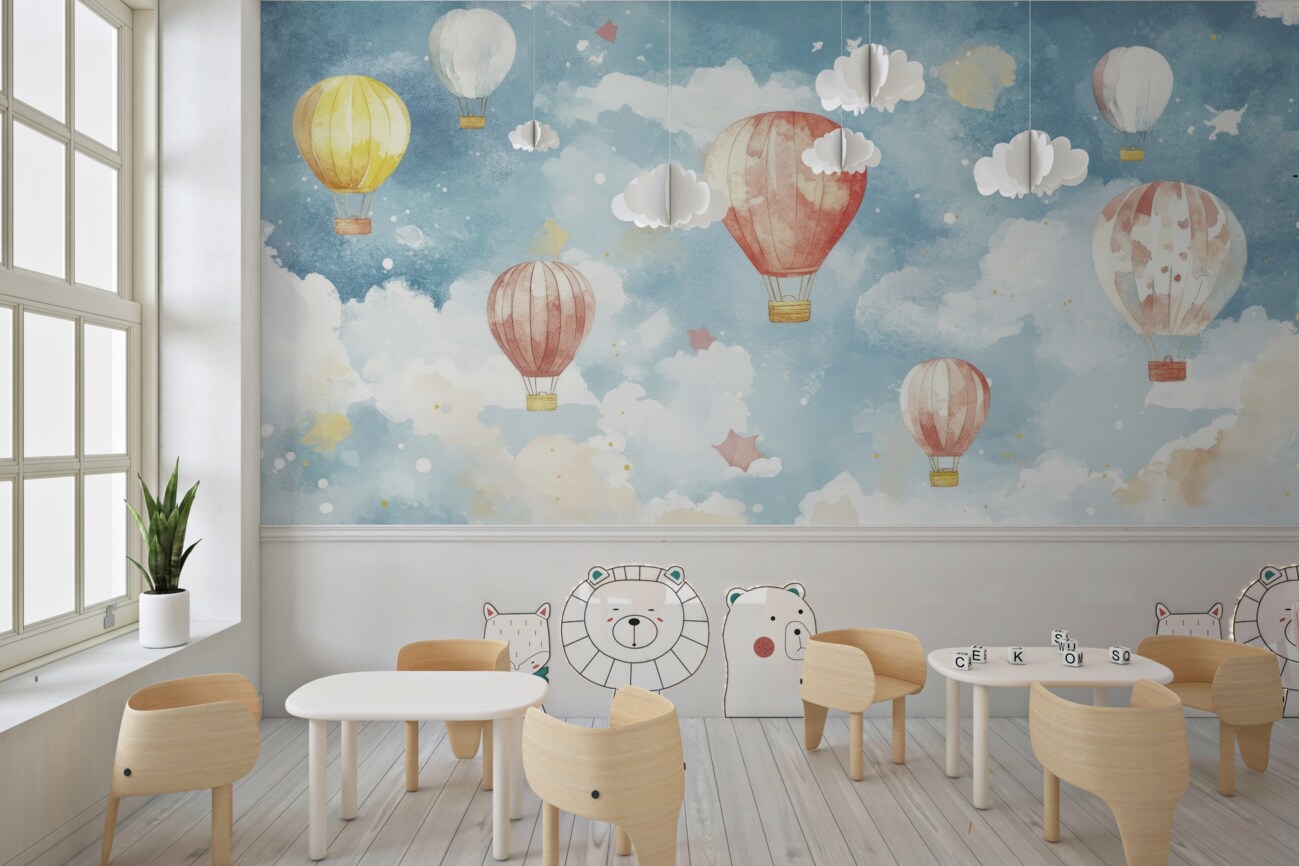 Fototapeta Narysowane balony na niebie