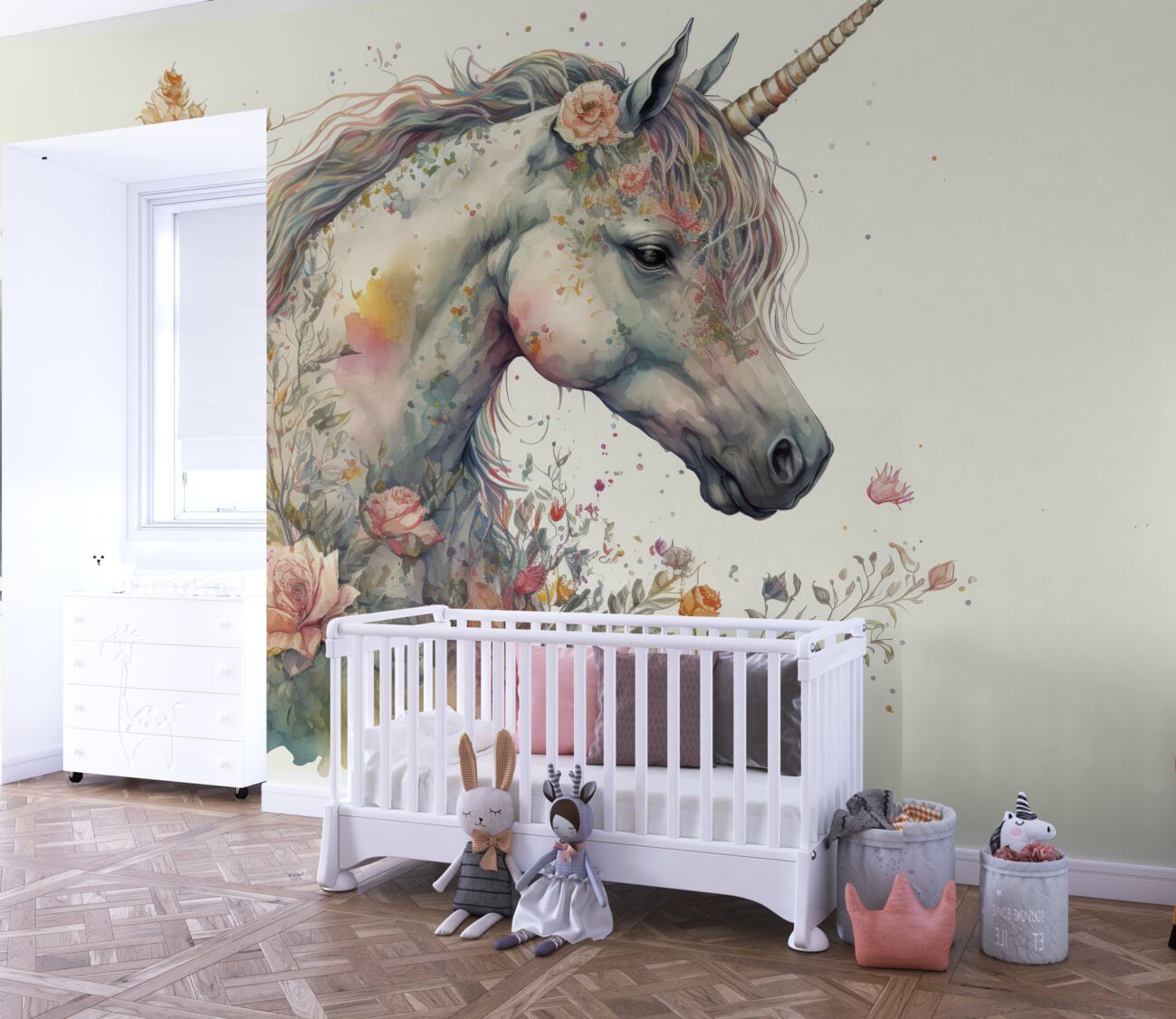 Fototapeta Jednorożec w kwiatach